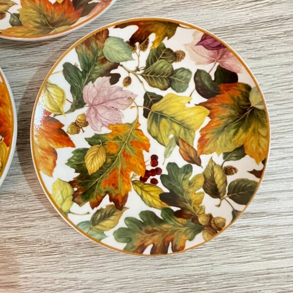 New Fall Leaf Plates Set of 5 Pamela Gladding Santa Barbara Ceramic Design - Picture 8 of 8